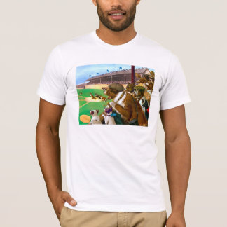 Camiseta Cães Jogando Baseball