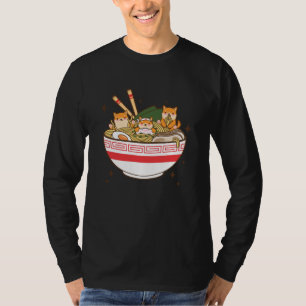 Camiseta Cães Kawaii comendo Ramen