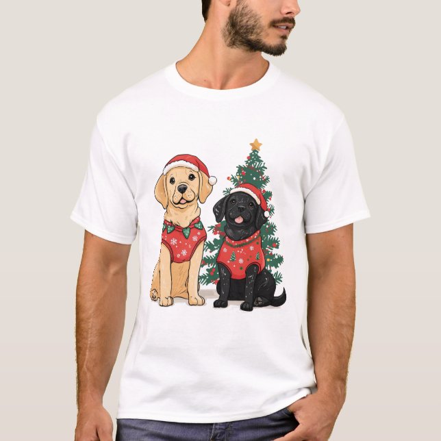 Camiseta Cães Labrador Retriever de Natal (Frente)