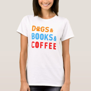 Camiseta Cães Livros Café!
