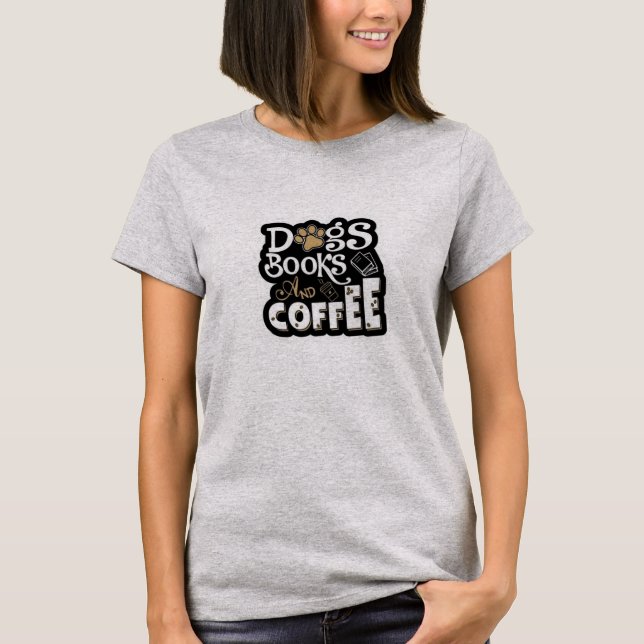 Camiseta Cães, Livros e Teto de Café (Frente)