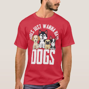 Camiseta Cães Meninas Só Querem Cães