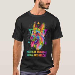 Camiseta Cães Militares de Trabalho São Heróis Pastor Alemã