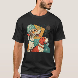 Camiseta Cães Modernos de Meados do Século no Estilo Retro