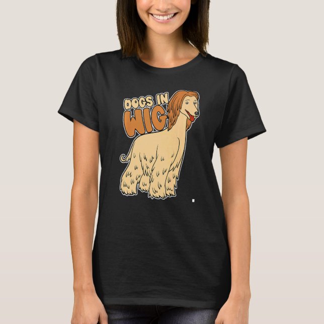 Camiseta Cães No Cabelo Falso Do Wig Wig (Frente)