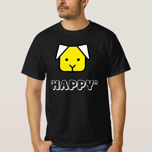 Camiseta “Cães Nos Fazem Felizes – Design de Rosto de Cacho (Frente)