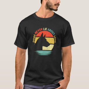 Camiseta Cães Nunca Mentem Sobre o Amor Doberman Cão Sol Po