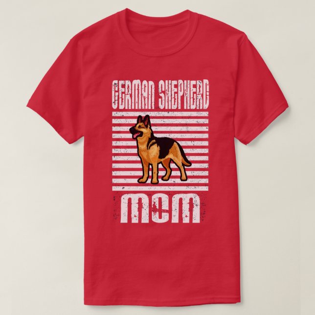 Camiseta Cães Orgulhosos da Mãe german shepherd (Frente do Design)