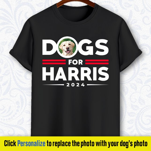Camiseta Cães para Harris 2024 Foto personalizada de cão (Criador carregado)
