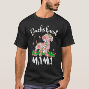 Camiseta Cães Para Mulheres Dia-Mãe Flor Cão Roupa