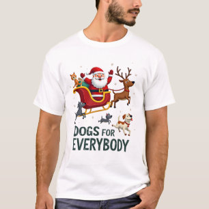 Camiseta Cães Para Todos o Papai Noel Natal Divertido Natal