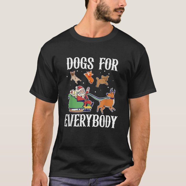 Camiseta Cães Para Todos Papais noeis Engraçados Cachorro D (Frente)