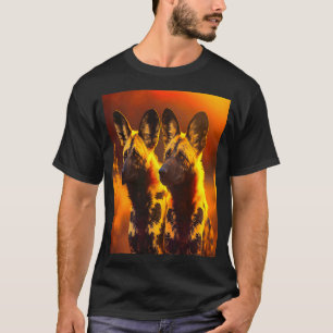 Camiseta Cães Pintados Africanos Animais Selvagens Africano