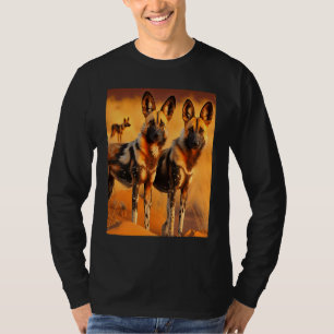 Camiseta Cães Pintados Africanos Cães Selvagens Africanos 1