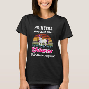 Camiseta Cães Ponteiros Engraçados Design Unicórnio Retro V