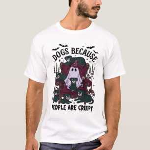 Camiseta Cães Porque as Pessoas São Assustadoras Fantasma d