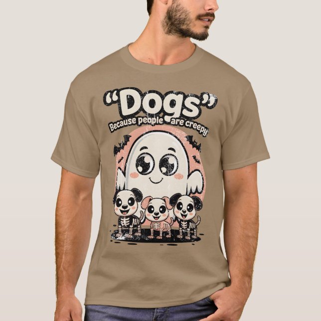 Camiseta Cães Porque Pessoas São Assustadoras. (Frente)