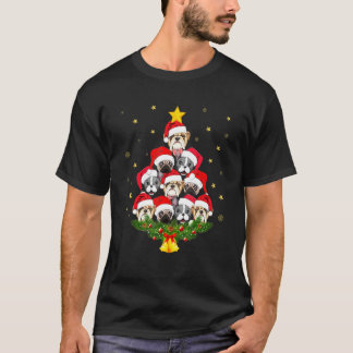 Camiseta Cães Pug Bulldog Inglês Francês Árvore de Natal Ca
