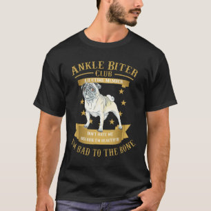 Camiseta Cães Pug E Cachorrinhos Eu Sou Mau Até Os Ossos