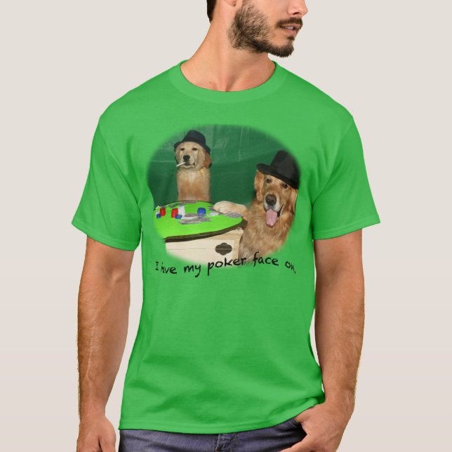 Camiseta Cães que jogam a cara de póquer (Frente)
