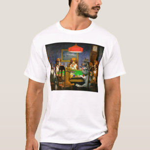 Camiseta Cães que jogam o t-shirt do póquer