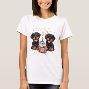 Camiseta Cães Rottweiler de Aniversário