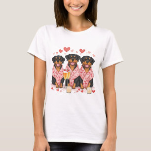 Camiseta Cães Rottweiler do dia de os namorados