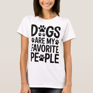 Camiseta Cães São Minha Gente Favorita - Mulheres Engraçada