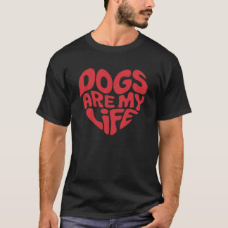 Camiseta Cães são minha vida - Design de tipografia cardíac