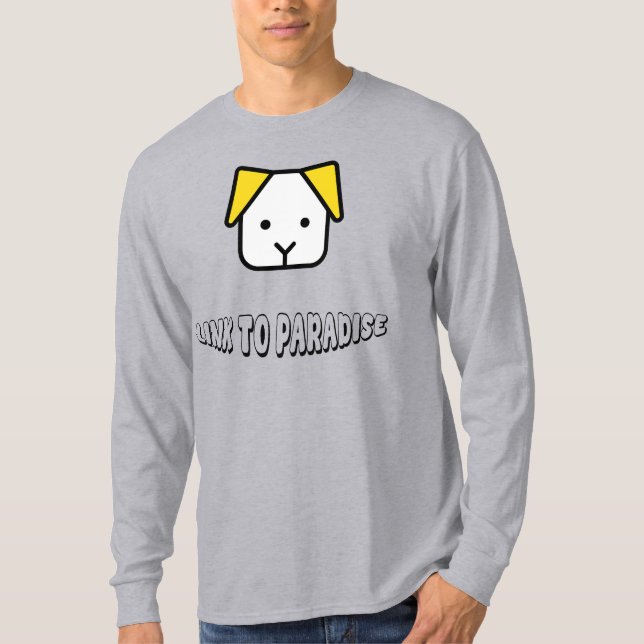 Camiseta Cães São um Elo com o Paraíso – Rosto de Cachorro  (Frente)