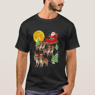 Camiseta Cães Sheltie Renaudinhos Engraçados Com Trenó do P
