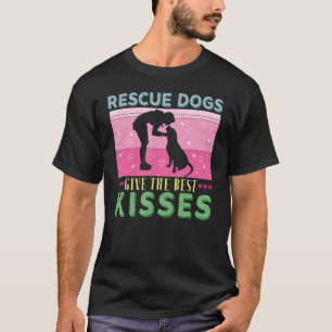 Camiseta Cães Vintage Rescut Dam Os Melhores Beijos Adotado