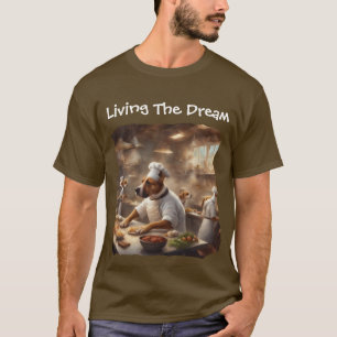 Camiseta Cães vivendo o sonho trabalhando em uma cozinha en