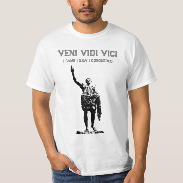 Camiseta Caesar Veni Vidi Vici Motivação Mens (Frente)