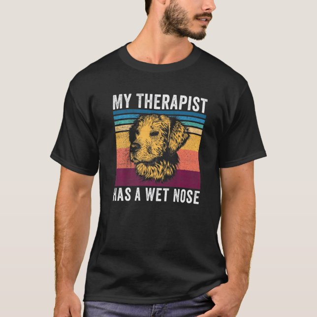 Camiseta Cãezinha de Cavapoo Minha Terapista tem um Nariz M (Frente)
