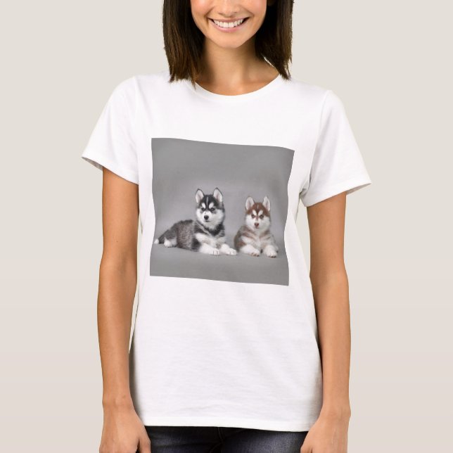 Camiseta Cãezinhos-de-casca-siberiana (Frente)