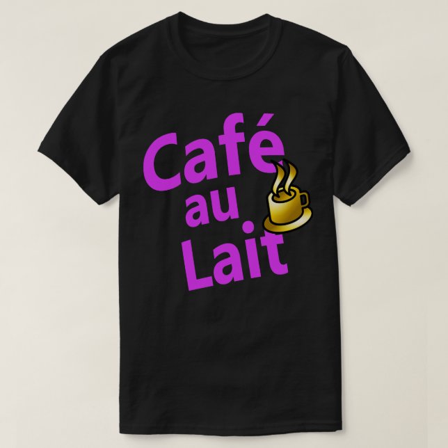 Camiseta Caf au Lait Francês para café com leite (Frente do Design)