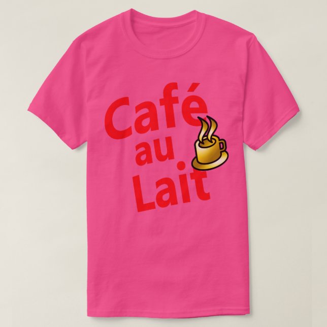 Camiseta Caf au Lait Francês para café com leite 4 (Frente do Design)