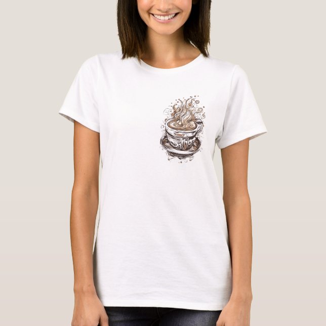 Camiseta Café 9 cafeína, java, bebida, cerveja, espresso (Frente)