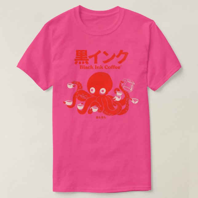 Camiseta Café a tinta preta (Frente do Design)