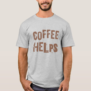 Camiseta café ajuda tipografia retrô engraçada frase de caf