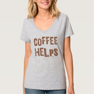 Camiseta café ajuda tipografia retrô engraçada frase de caf