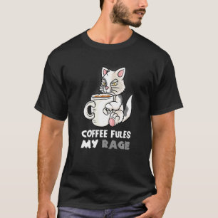 Camiseta Café Alimenta Minha Raiva No Meu Mug Caffeína Gat
