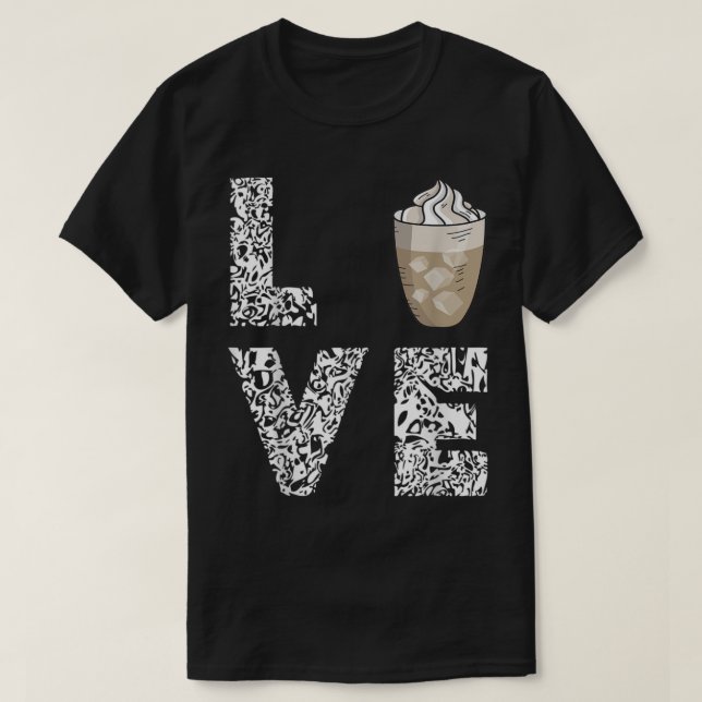 Camiseta Café Amor Café Café Café Espuma Leite Cappuccino C (Frente do Design)