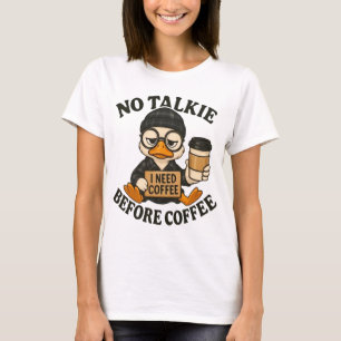 Camiseta Café Amoroso Pato Engraçado Gráfico Cartoon Fofo