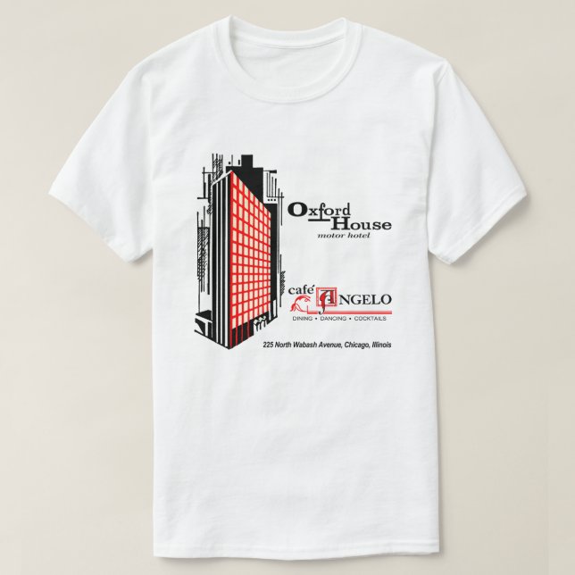 Camiseta Cafe Angelo, Oxford House, Chicago, IL (Frente do Design)