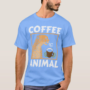 Camiseta Café Animal Guepardo Vida Selvagem Animal Cafeína