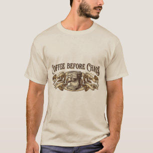 Camiseta Café Antes do Caos Máquina de Expresso Vintage Ilu