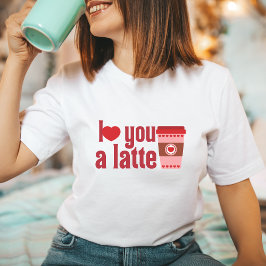 Camiseta Café Anti-Dia de os namorados Latte sobre dote Eng