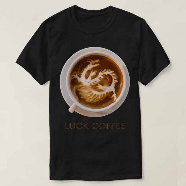 Camiseta Café Arte Chinesa - Dragão da Sorte (Frente do Design)